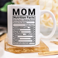 Mother's Day Coffee Mug - Mom Nutrition Facts - | Blossom~n~Bloom