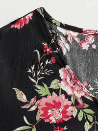 Plus Size Floral Flare Sleeve Dress - Blossom~n~Bloom