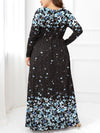 Plus Size Round Neck Maxi Dress with Pockets - Blossom~n~Bloom