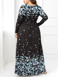 Plus Size Round Neck Maxi Dress with Pockets - Blossom~n~Bloom