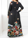 Plus Size Round Neck Maxi Dress with Pockets - Blossom~n~Bloom