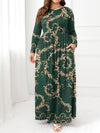 Plus Size Round Neck Maxi Dress with Pockets - Blossom~n~Bloom