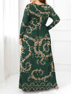 Plus Size Round Neck Maxi Dress with Pockets - Blossom~n~Bloom