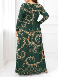 Plus Size Round Neck Maxi Dress with Pockets - Blossom~n~Bloom