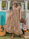 Plus Size Ruffled Printed Cap Sleeve Dress - Blossom~n~Bloom