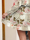 Printed Tie Neck Long Sleeve Dress - Blossom~n~Bloom