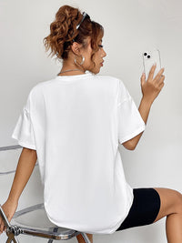 Round Neck Short Sleeve Fall Season Graphic T-Shirt - Blossom~n~Bloom