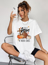 Round Neck Short Sleeve Fall Season Graphic T-Shirt - Blossom~n~Bloom