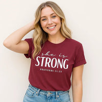 She is Strong Proverbs 31:25 T-Shirt - Blossom~n~Bloom