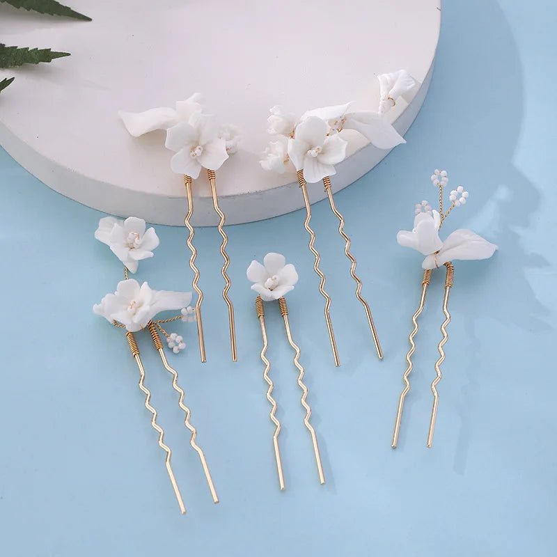 Simple U Shaped Hair Sticks Bride Wedding Headdress | Blossom~n~Bloom