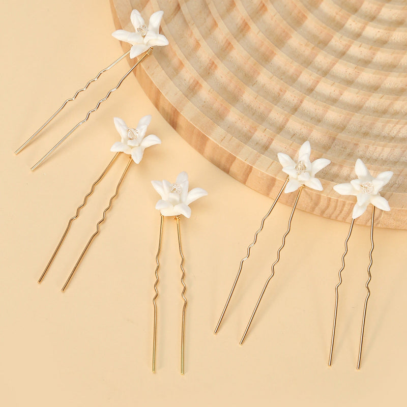 Simple U Shaped Hair Sticks Bride Wedding Headdress | Blossom~n~Bloom