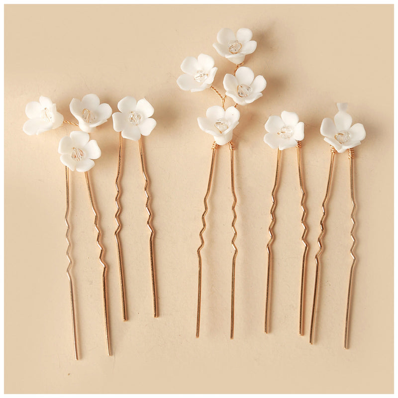 Simple U Shaped Hair Sticks Bride Wedding Headdress | Blossom~n~Bloom