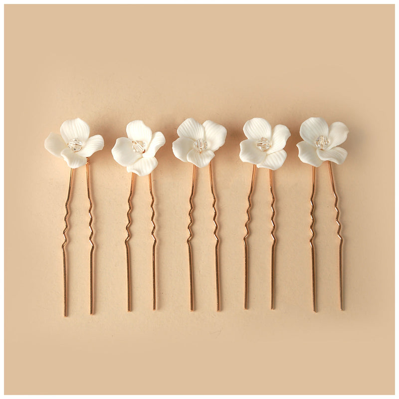 Simple U Shaped Hair Sticks Bride Wedding Headdress | Blossom~n~Bloom