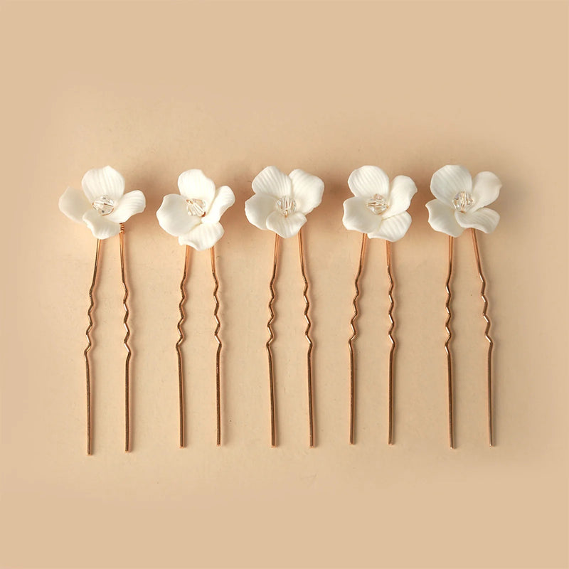 Simple U Shaped Hair Sticks Bride Wedding Headdress | Blossom~n~Bloom