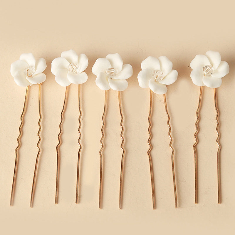 Simple U Shaped Hair Sticks Bride Wedding Headdress | Blossom~n~Bloom