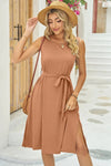 Tied Round Neck Sleeveless Dress - Blossom~n~Bloom