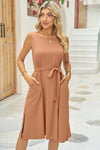 Tied Round Neck Sleeveless Dress - Blossom~n~Bloom