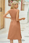Tied Round Neck Sleeveless Dress - Blossom~n~Bloom