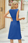 Tied Round Neck Sleeveless Dress - Blossom~n~Bloom