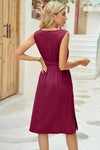 Tied Round Neck Sleeveless Dress - Blossom~n~Bloom