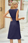 Tied Round Neck Sleeveless Dress - Blossom~n~Bloom