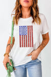 US Flag Round Neck Short Sleeve T-Shirt - Blossom~n~Bloom