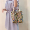 Vintage Artistic Floral Corduroy Small Tote - Blossom~n~Bloom