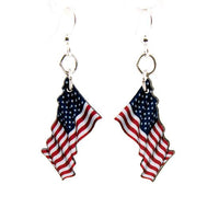 Waving American Flag Earrings #1578 | Blossom~n~Bloom