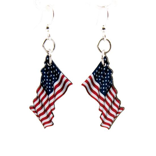 Waving American Flag Earrings #1578 | Blossom~n~Bloom