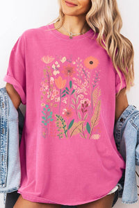 Wildflower Floral Graphic Garment Dyed Tee - Blossom~n~Bloom