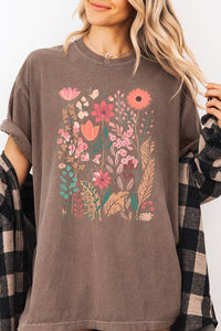 Wildflower Floral Graphic Garment Dyed Tee - Blossom~n~Bloom