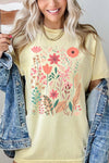 Wildflower Floral Graphic Garment Dyed Tee - Blossom~n~Bloom