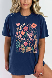 Wildflower Floral Graphic Garment Dyed Tee - Blossom~n~Bloom