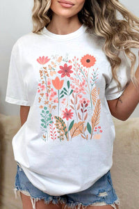 Wildflower Floral Graphic Garment Dyed Tee - Blossom~n~Bloom
