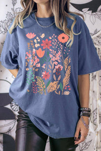 Wildflower Floral Graphic Garment Dyed Tee - Blossom~n~Bloom