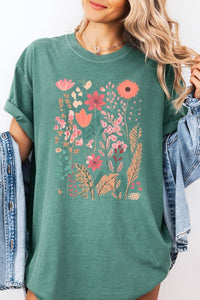 Wildflower Floral Graphic Garment Dyed Tee - Blossom~n~Bloom