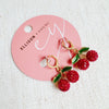 Yummy Cherry Dangle Huggie Earrings - Blossom~n~Bloom