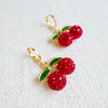 Yummy Cherry Dangle Huggie Earrings - Blossom~n~Bloom